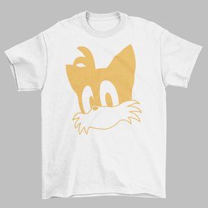 NEW Tails Fox Face Head Sonic T-Shirt WHITE